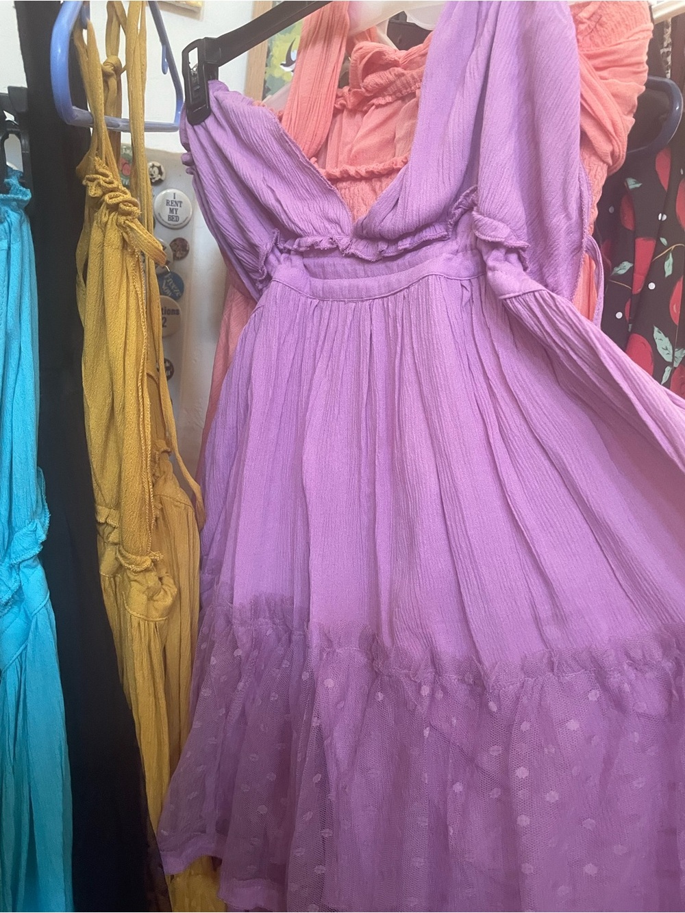 Large Summer Dresses Coral, Lavender, Mustard, Black, Turquoise, + Grey XL - Picture 3 of 7